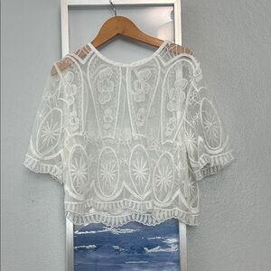 Elegant White Lace Women Top